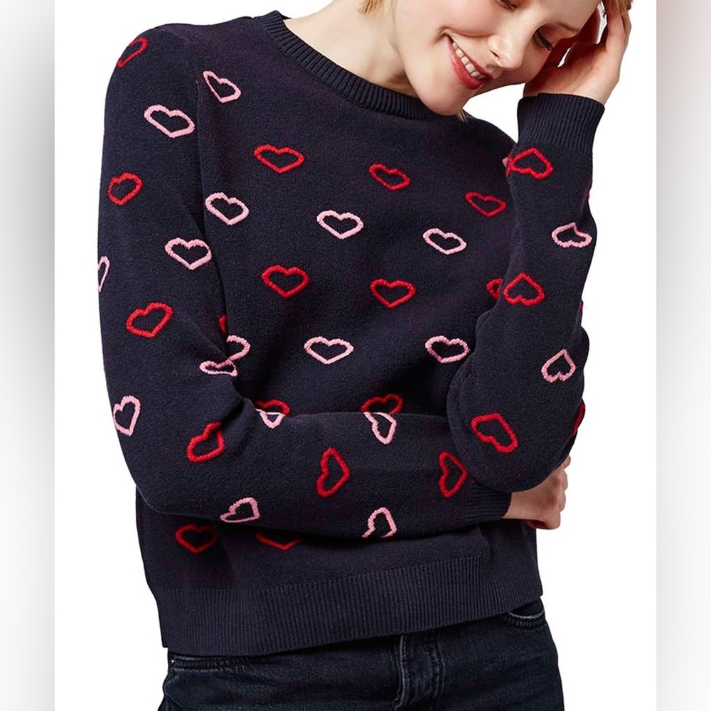 TOPSHOP EMBROIDERED HEART SWEATER